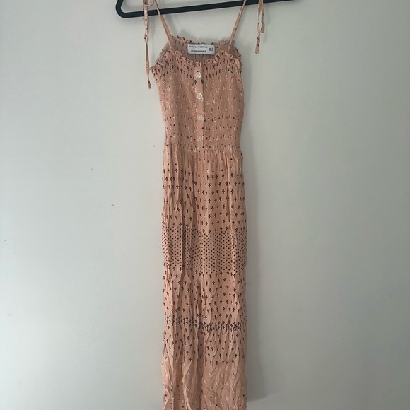 Faithfull the Brand Pants - Faithful the Brand by Anthropology Peach Floral Bohemian Jumpsuit size 2